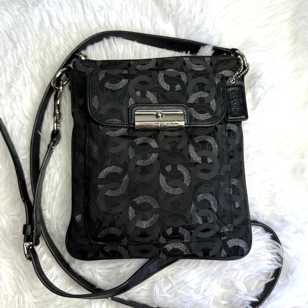 COACH Kristin Silver Black Crossbody - Picture 1 of 12